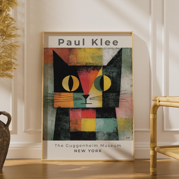Paul Klee Cat Art Print, Colourful Cat Wall Art, Modern Animal Art, Guggenheim Museum, NY Decor