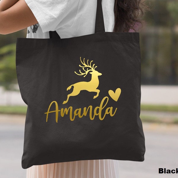 Christmas Gift, Christmas Tote Bag, Customized Tote Bag, Personalized  Tote Bag, Canvas Tote Bag, Gift for Women, Kids Gift Bag, Xmas Gift