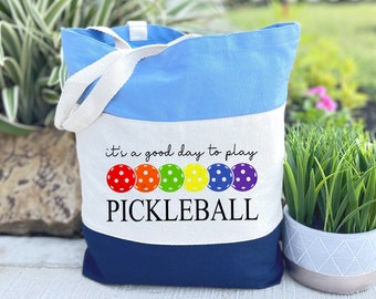 Pickleball Tote Bag, Pickleball Bag, Pickleball Organizer Bag, Pickleball Player Bag,  It's a Great Day to Play Pickleball Tote Bag