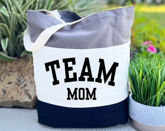Team Mom Tote Bag, Gift For Mom, Team Mom Gift Bag, Team Fan Tote Bag, Mother's Day Tote Bag, Team Mama Tote Bag, Cute Team Tote Bag