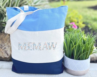 Memaw Tote Bag, Memaw Gift Bag, Gift For Grandma, Best Memaw Tote Bag, Floral Memaw Tote Bag, Memaw Shopping Bag, Gift For Memaw