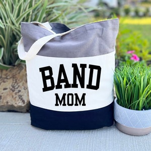 Band Mom Bag Cute Band Mom Tote Bag Great Sports Fan Gift Idea Band Mom Gift Band Mom Shop Bag Reusable Tricolor Bag Book Carry Bag Etsy