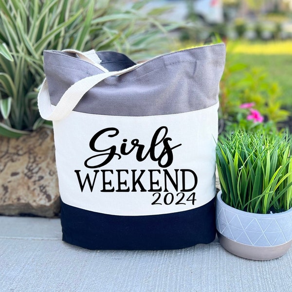 Girls Weekend 2024 Gift Bag, Girls Weekend Tote Bag, Gift for Girls, Girls Trip Tote Bag, Canvas Bags, Girls Trip Beach, Girls Weekend Bag