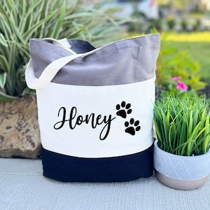 Personalized Dog Tote Bag, Custom Dog Mom Gift, Dog Toys Tote Bag, Pet Gift, Custom Pet Bag, Dog Mom Bag, Gift For Dog Mom, Dog Lover Bag