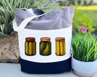 Pickle Tote Bag, Pickle Lovers Gift, Trendy Tote Bag for Women, Pickle Tote Bag, Canvas Tote Bag, Gift for Pickle Lover, Vintage Pickle Bag