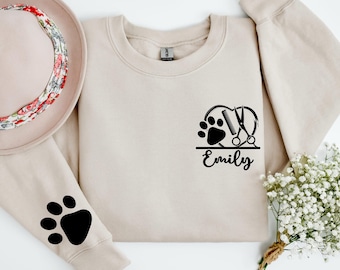 Custom Dog Groomer Sweatshirt, Pet Grooming Hoodie, Gift for Dog Groomer, Dog Lover Hoodie, Dog Groomer Gift,  Pet Lover Hoodie