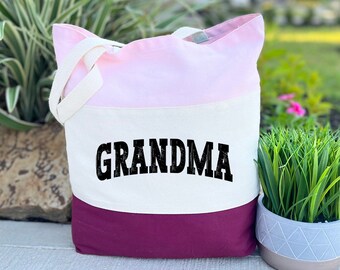 Grandma Retro Tote Bag, Grandma Gift Bag, Mother's Day Tote Bag, New Grandma Tote Bag, Shopping Gift Bag, Gift For Grandma Tote Bag