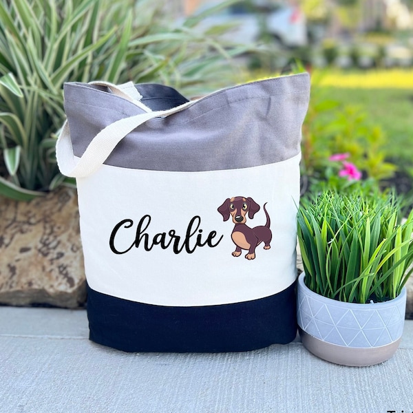 Personalized Dachshund Tote Bag, Dachshund Mom Gift, Cute Pet Gift, Mothers Day Gift, Dachshund Owner Gift, Dachshund Birthday Gift