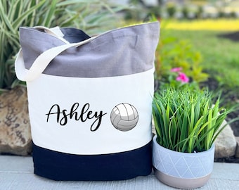 Custom Volleyball Tote Bag, Volleyball Player Tote Bag, Gift for Volleyball Team, Team Spirit Gifts, Game Day Gift, Volleyball Player Gift
