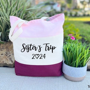 Sisters Trip 2024 Tote Bag, Sisters Vacation Tote Bag, Travel Bag, Gift For Sisters, Mothers Day Gift, Sisters Trip Gift, Girls Trip Gift