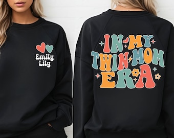 Twin Mom Era Sweatshirt, Gift For Twin Mom, Kids Name Mom Gifts, New Twin Mom Gift, Twin Shower Gift, In My Twin Mom Era