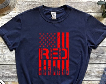 Remember Everyone Deployed Shirts, On Friday We Wear Red Tee, Red Friday Flag Shirt, American Flag Us Veteran T-shirt, RED Friday T-Shirt