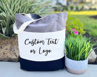 Personalized Tote Bag, Custom Gift Tote Bag, Canvas Tote Bags with Your Custom Text or Logo, Custom Text Tote Bag, Great Gift Idea