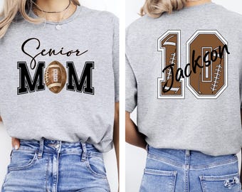 Senior Football Mom Shirt, Personalized Football Mom Tee, Football Fan Shirt, Football Mom Shirt With Kids Name and Number, Game Day Shirt