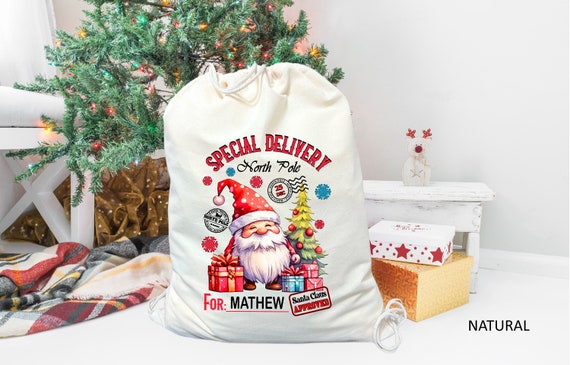 Personalized Santa Sack, Christmas Santa Sack, Custom Santa Sack
