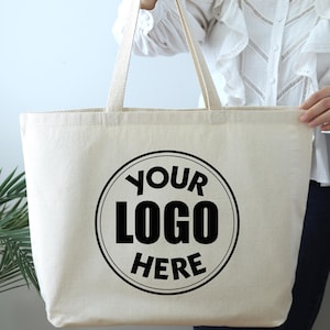 Personalized Tote Bags, Custom Tote Bag, Your Logo Here, Custom Design, Custom Tote Bags With Your Logo, Your Design Here Zipper Tote Bag