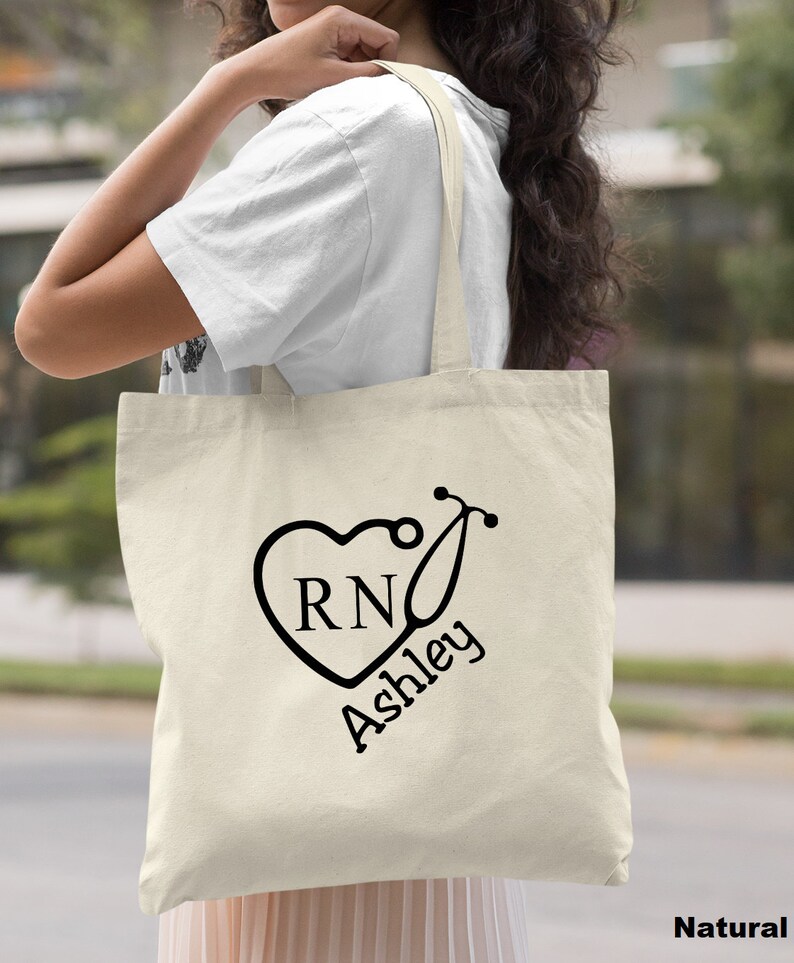 Tote Bag for Nurse, Nurse Gift, RN Tote Bag, Personalized Tote Bag, Nurse Tote Bag, RN Gift, Gift for Nursing Assistant, RN, Canvas Tote Bag image 7
