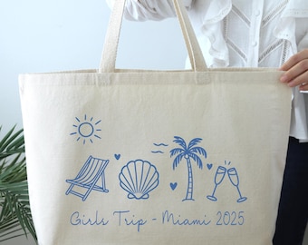 Custom Girls Trip Tote Bag, Personalized Girls Friends Bags, Girls Travel Bag, Girls Vacation Tote, Girls Trip Bag Gift, Girls Weekend Gifts