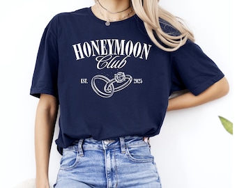 Honeymoon Club Shirt, Custom Honeymoon Shirts, Wedding Trip Shirt, Honeymoon Gift For Newlywed, Just Married Shirts, Couples Honeymoon Shirt