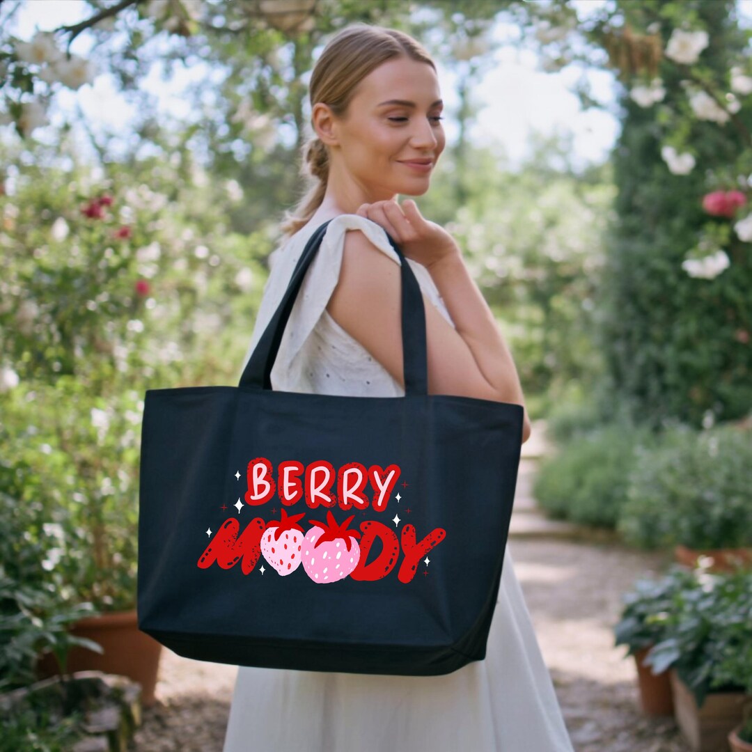 Retro Berry Moody Tote Bag, Vintage Strawberry Festival Canvas Bag - Etsy