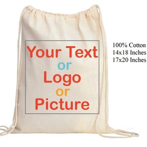 Promotional Drawstring Cotton Bag, Promotional Drawstring Backpack, Custom Logo Drawstring Backpack, Customized Drawstring Backpack