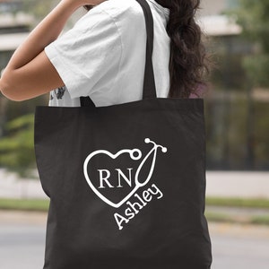 Tote Bag for Nurse, Nurse Gift, RN Tote Bag, Personalized Tote Bag, Nurse Tote Bag, RN Gift, Gift for Nursing Assistant, RN, Canvas Tote Bag image 8