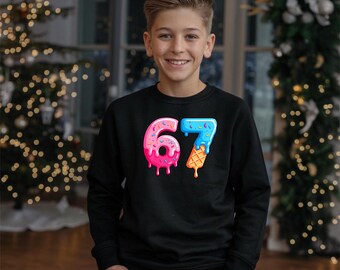 Six Seven Ice Cream Shirt, Funny Number Meme Shirt, Trendy Gen Z Sweatshirt, 6 7 Meme Viral Sweatshirt, Six Seven Sweatshirt