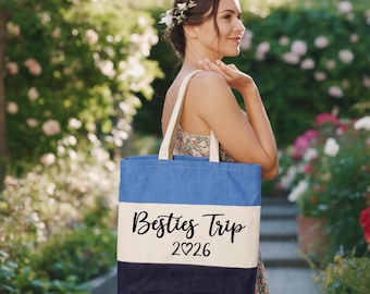 Besties Trip Tote Bag, Girls Trip Tote Bags, Bachelorette Gift, Best Friend Gift, Matching Tote Bags, Road Trip Gift, Gift for Besties