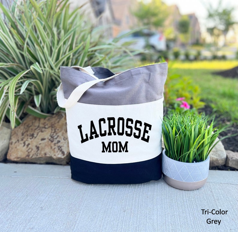 Lacrosse Mom Tote Bag, Lacrosse Mom Gift Bag, Lacrosse Mama Gift Bag, Lacrosse Player Gift Bag, Lacrosse Fan Tote Bag, Mother's Day Tote image 1