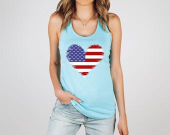 USA Flag Tank Top, 4th Of July Tank Top, USA Flag Shirt, Patriotic Tank Top, Red White and Blue Tank Top, American Flag Tank Top