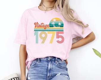 50th Birthday Gift For Women, 50th Birthday Shirt for Women, Vintage T-Shirt, Vintage 1975 Shirt, 50th Birthday Gift, Birthday Party Gift