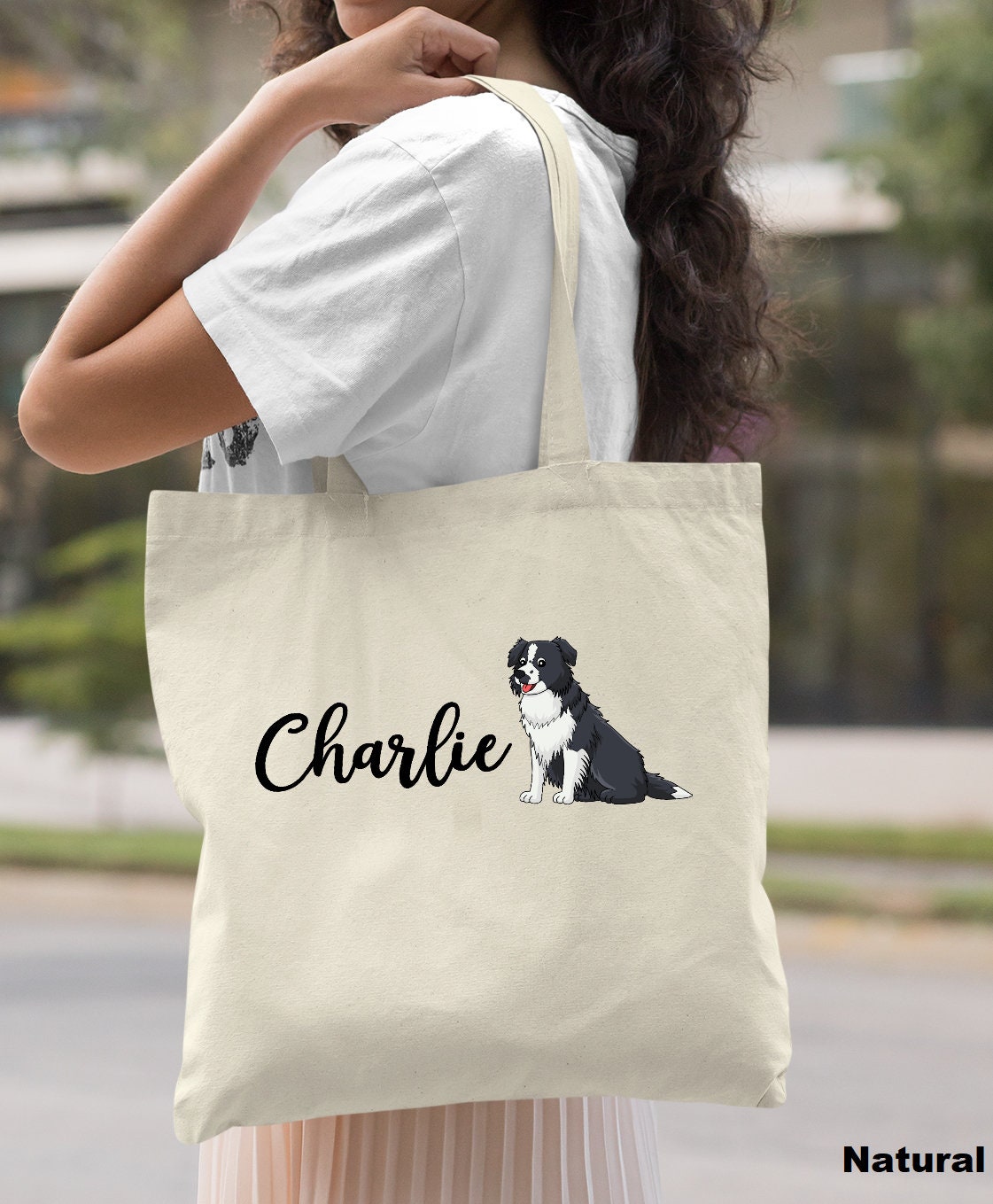 Personalized Border Collie Tote Bag