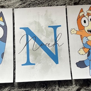 Set of 3 A4 A3 Bluey bedroom prints