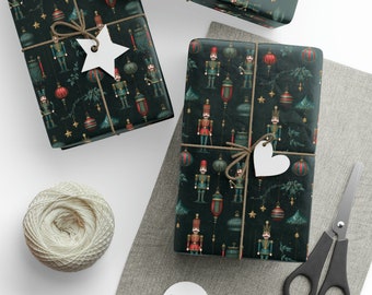 Nutcracker Ballet Christmas Gift Wrap - Premium Wrapping Paper for Traditional Holiday Gifts