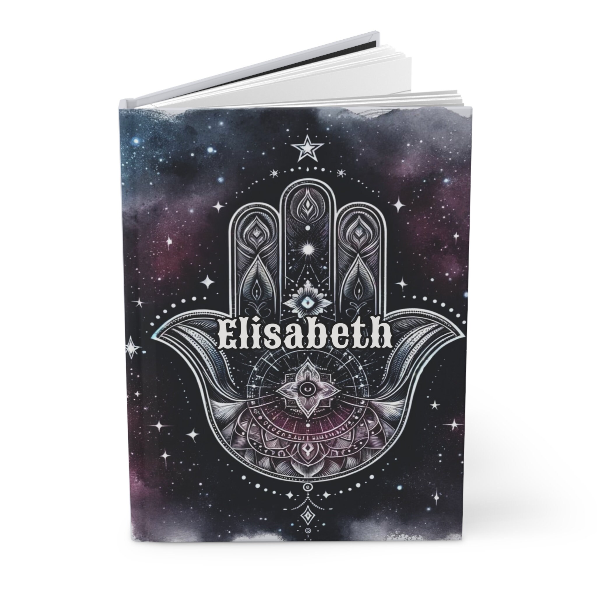 Personalized Hand of Hamsa Dark Academia Journal Celestial Stars Dark ...