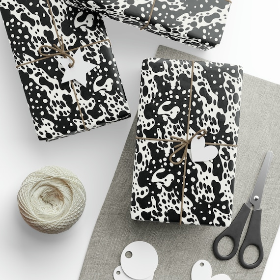 Cow Print Black and White Wrapping Paper | Zazzle