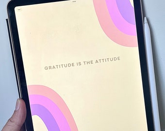 Digital Gratitude Journal || Morning journal, Mindfulness planner, For anxiety, Daily affirmation, Goodnotes template, Therapy