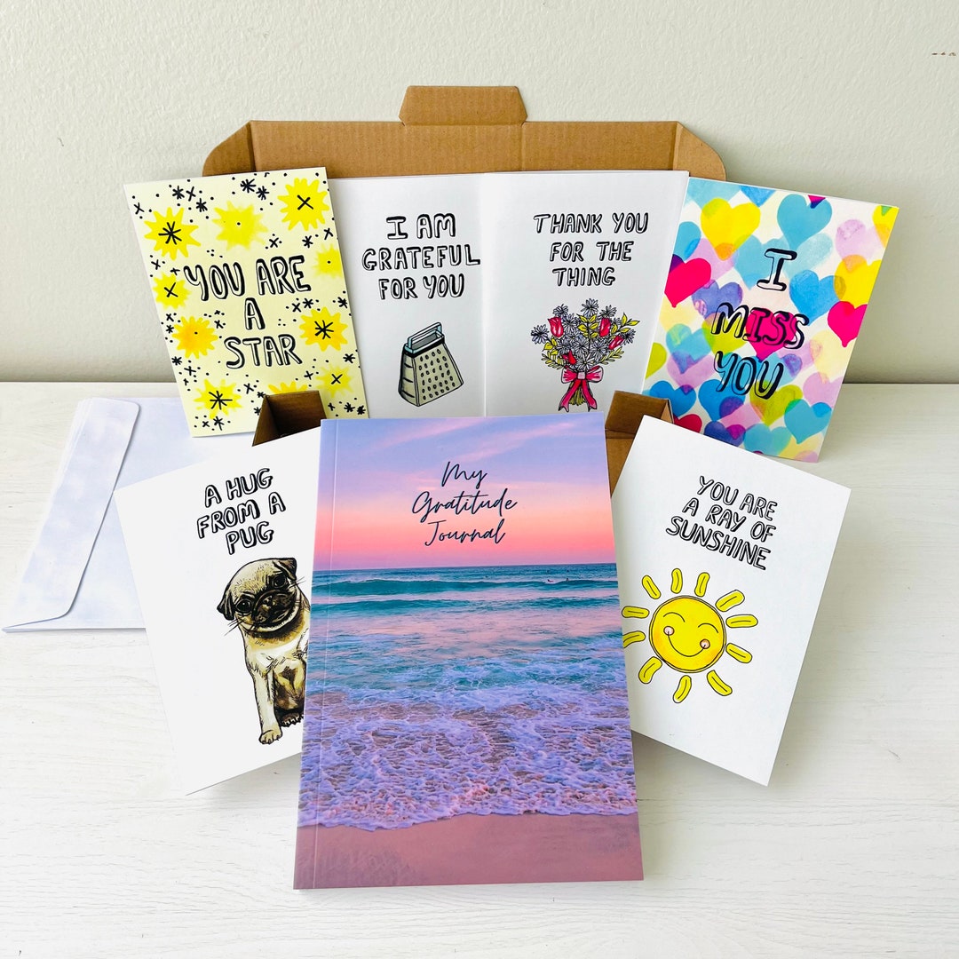 Gratitude Gift Box: Journal, Cards & Envelopes - Positive Stationery ...