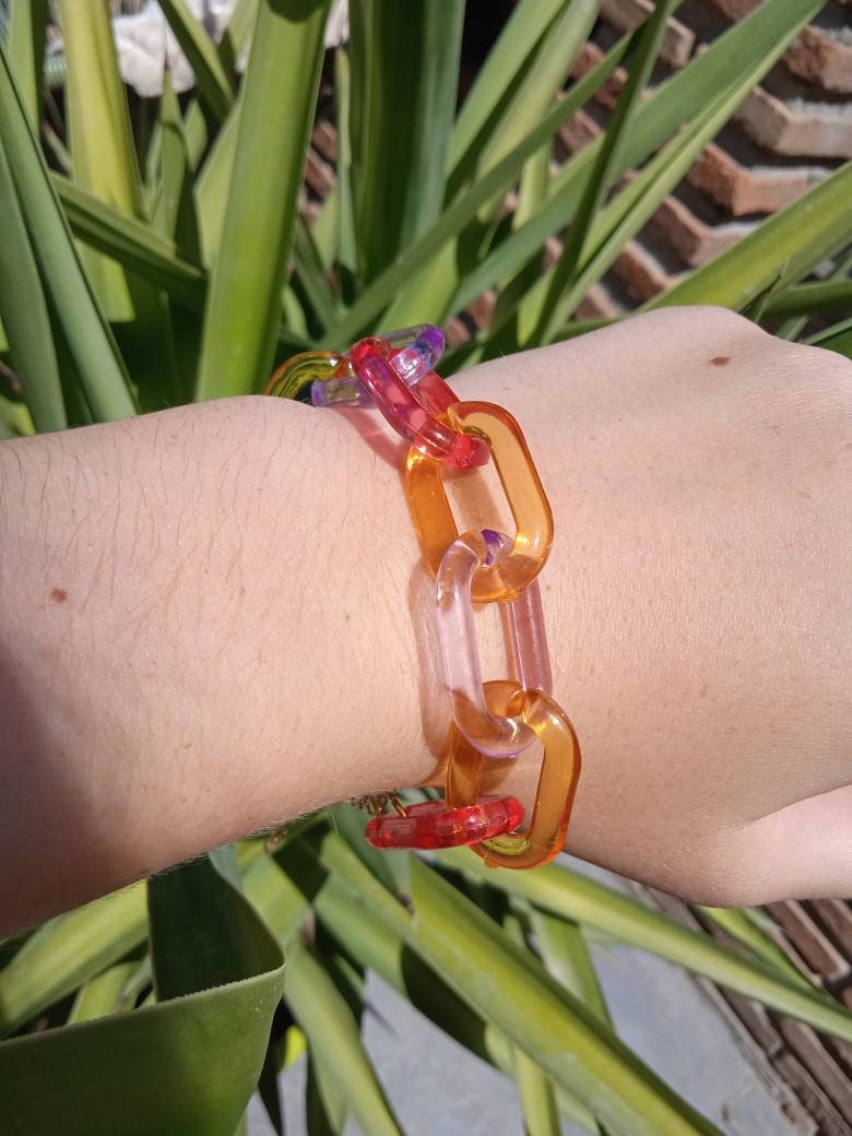 Preppy Y2k Baby Chain Transparent Colour Bracelet Etsy