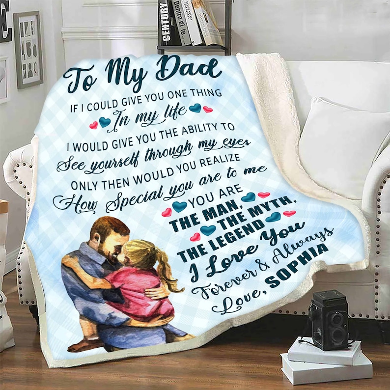 To My Dad Blanket Father and Daughter Gifts Custom Etsy
