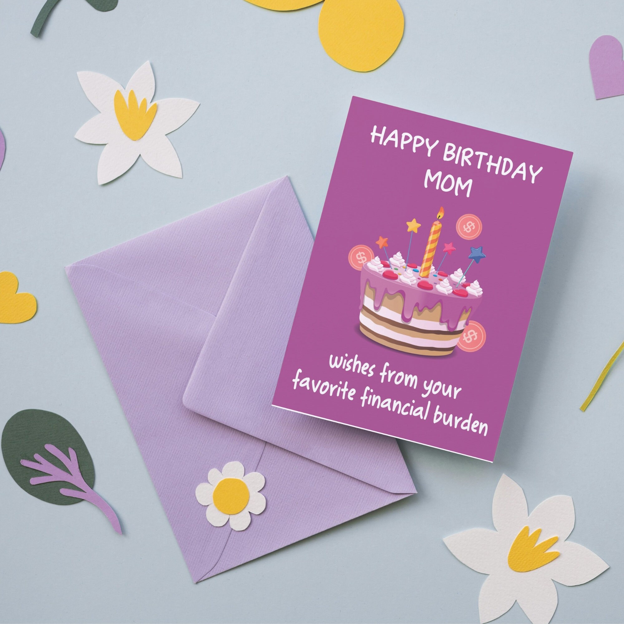 Happy Birthday Mom Printable Greeting Card Digital Download Funny ...