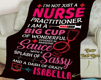 Gift For Nurse, Funny Birthday Gifts, Gift For Sassy Nurse Bestfriend Niece Mom Daughter Birthday, Stethoscope Fleece Throws For Nurse Day