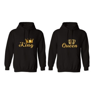 KING 01 Hoodie for Him and QUEEN 01 Hoodie for Her 2 Couple Hoodies in a  SET Couple Sweaters - Navy - Etsy