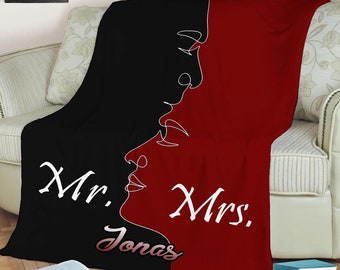 Mr Mrs Wedding Blanket Customized Couple Throws Husband Wife Blanket Birthday Anniversary Gift For Couples Newlywed Customized Couple Gifts