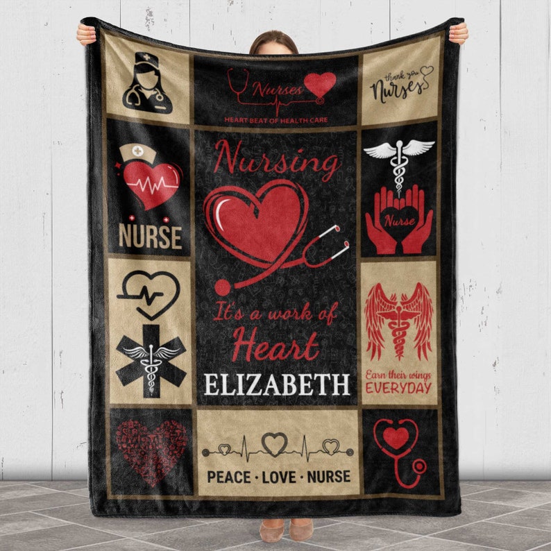 Nurse Blanket, Heart Beat of Health Care, Custom Nurse Blanket, Nurse ...