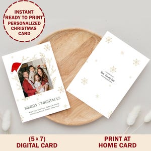 Modèle de carte photo de voeux joyeux Noël, carte de Noël imprimable, carte de voeux de bonne année, ajoutez vos propres photos, fichier numérique