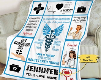 Personalized Nurse Blanket I Own It Forever The Title Registered Nurse Nurse Day, Birthday Gift For Health Workers Custom Quilt For Nurse