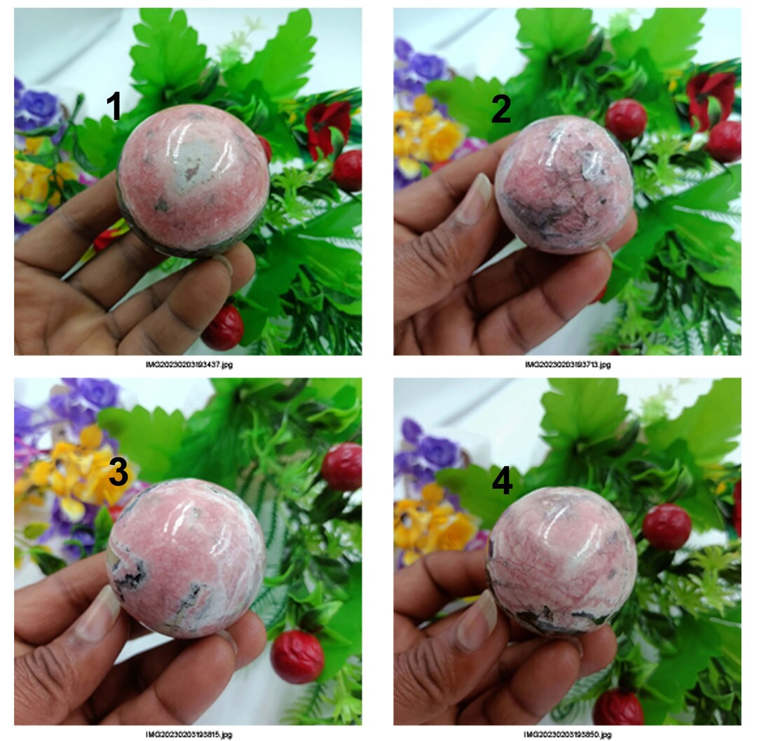 Rhodochrosite Ball Quartz Crystal sphere Crystal Ball Etsy