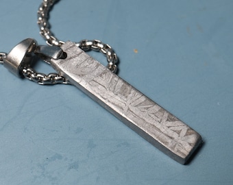 IJzeren meteoriet hanger ketting gepersonaliseerd cadeau