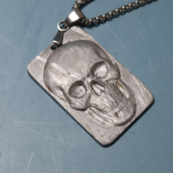 Fer météorite pendentif collier cadeau Collier Squelette Tête de crâne pendentif
